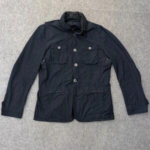 SuitSupply Utility Dark Navy Button Front Parka Field Jacket Men's Size L READ
